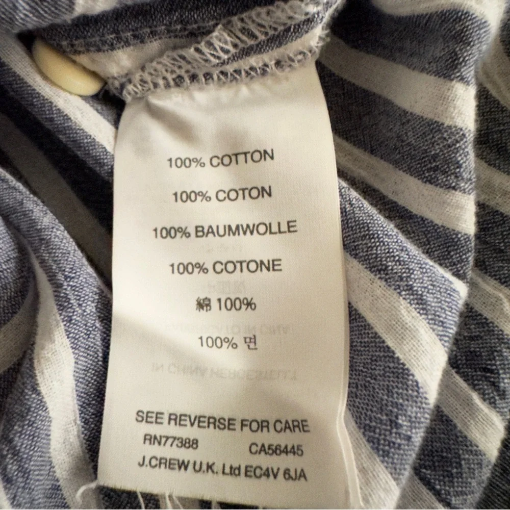 J.Crew Blue & White Striped Long Sleeve Blouse Size 4